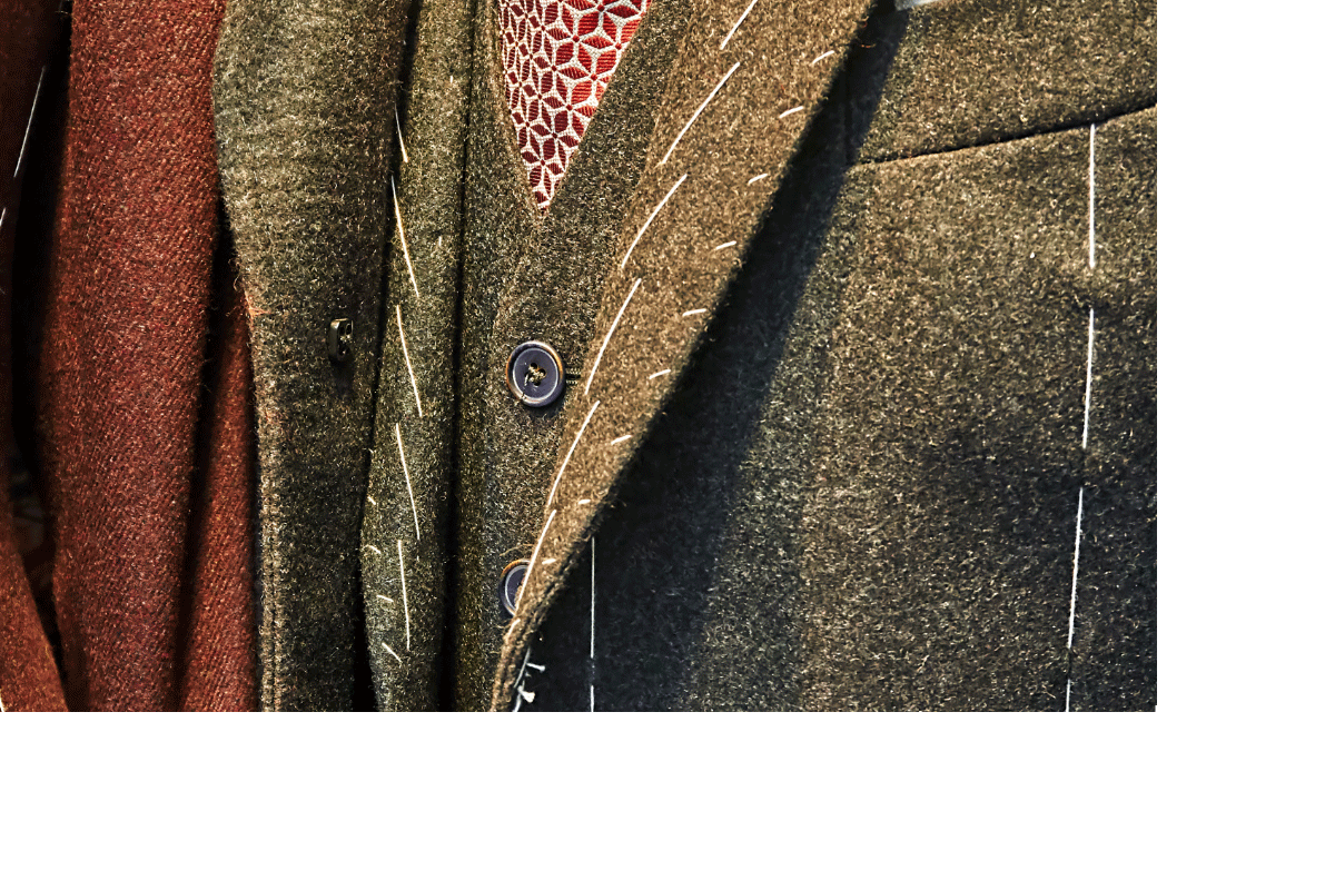 Close up photo of tailored suit jacket