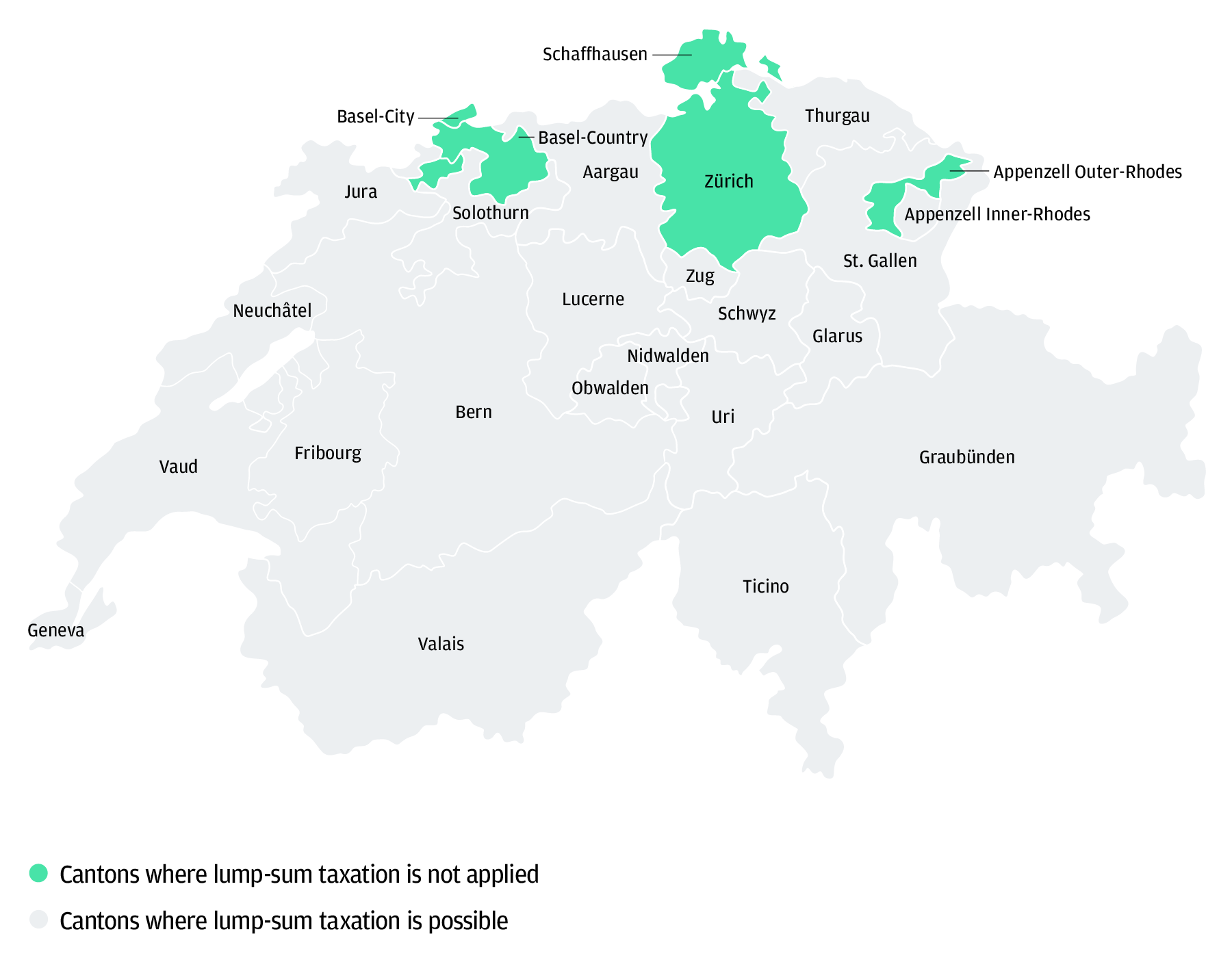 Image 5: A map of lump-sum taxation in Switzerland