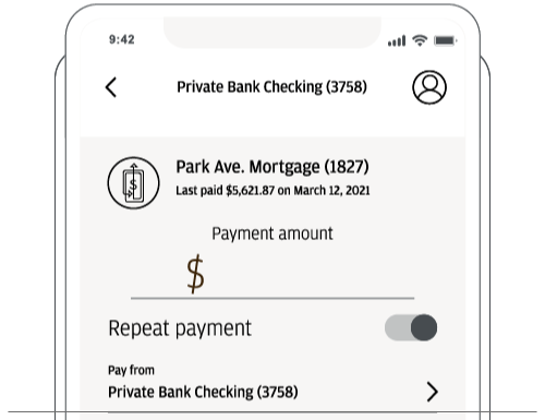 How to schedule a repeating payment in the J.P. Morgan Mobile app